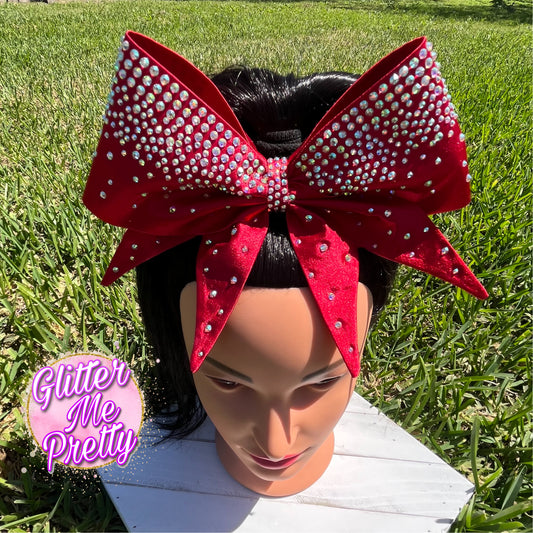 Candy Apple Red Satin Cheer Bow