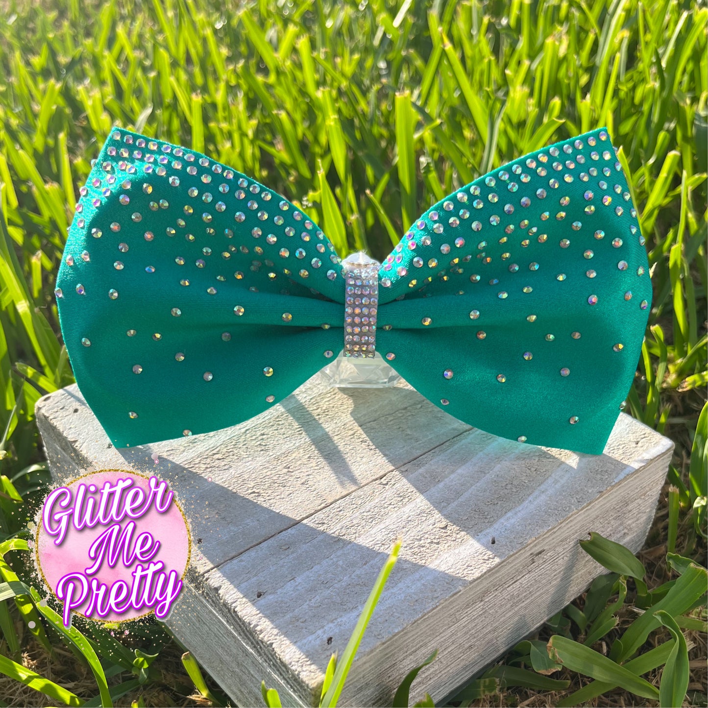 Custom Rhinestone Tailless Cheer Bow