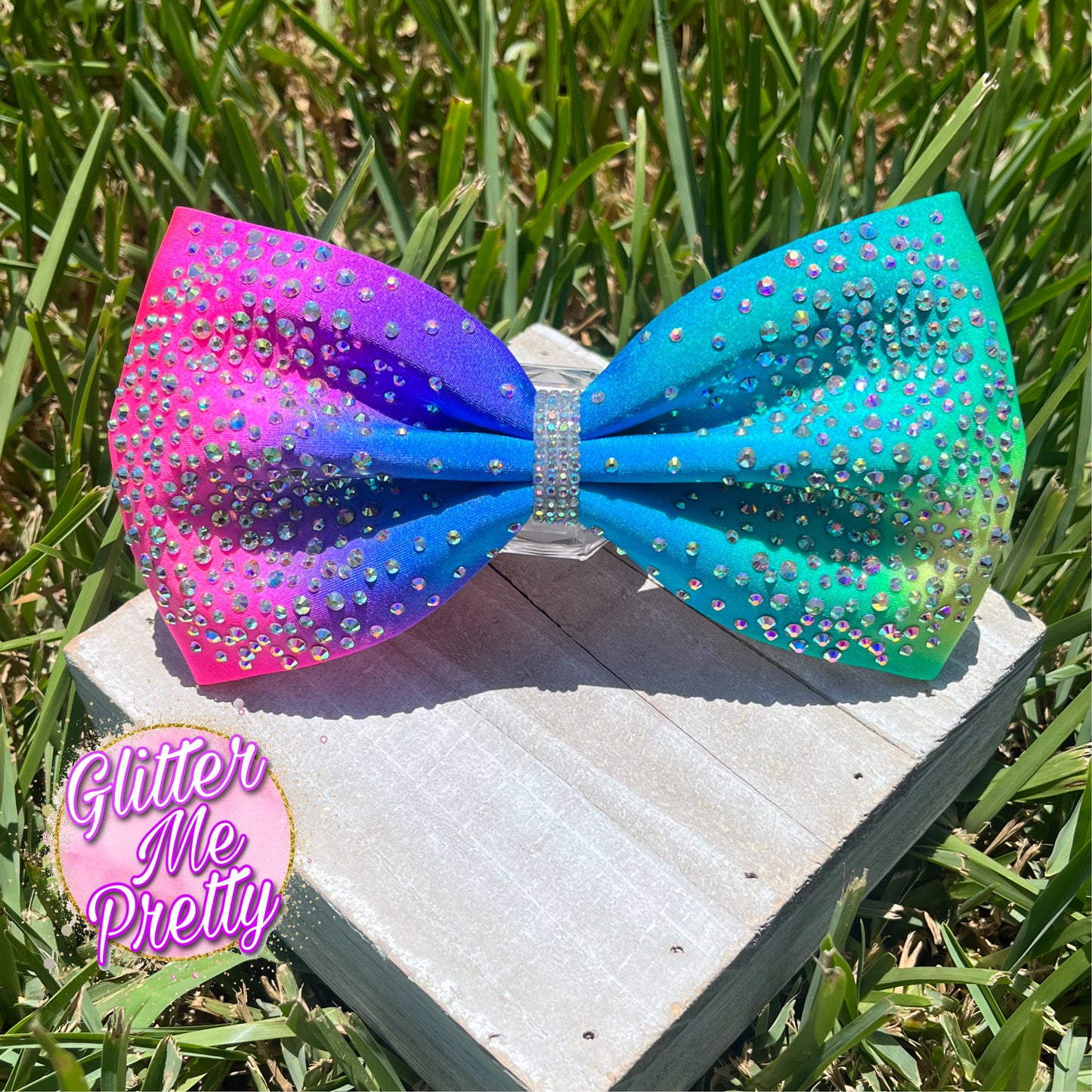 Cheer Bow Tie Dye Rhinestone Tailless