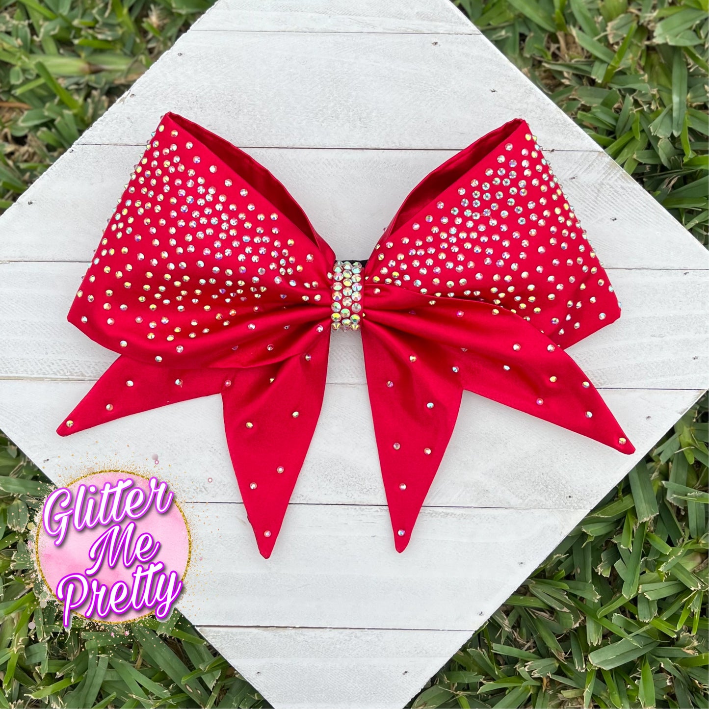 Sassy Red Satin Cheer Bow