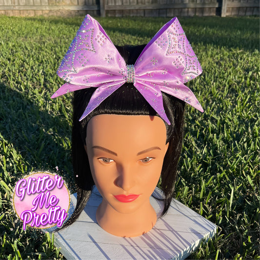 Lavender Satin Cheer Bow