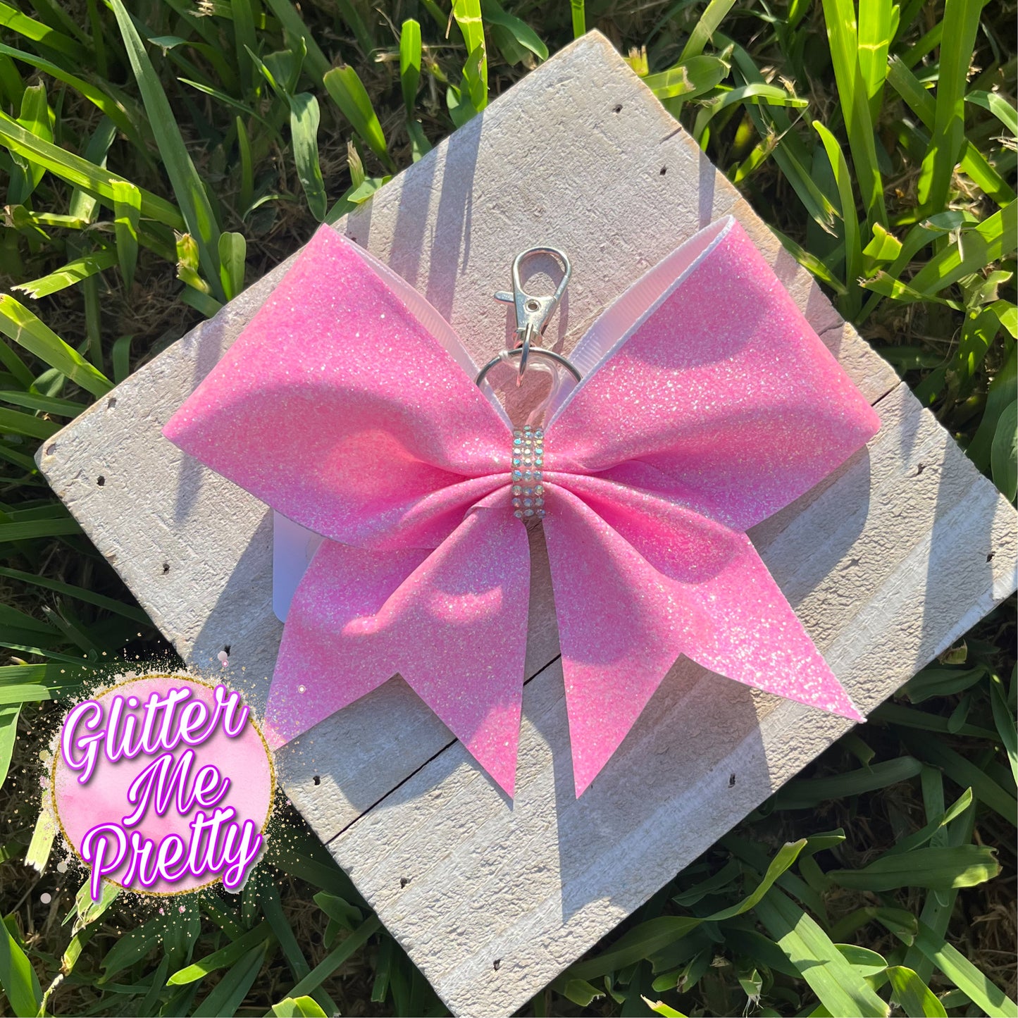 Cheer Bow Keychain Solid Glitter Color