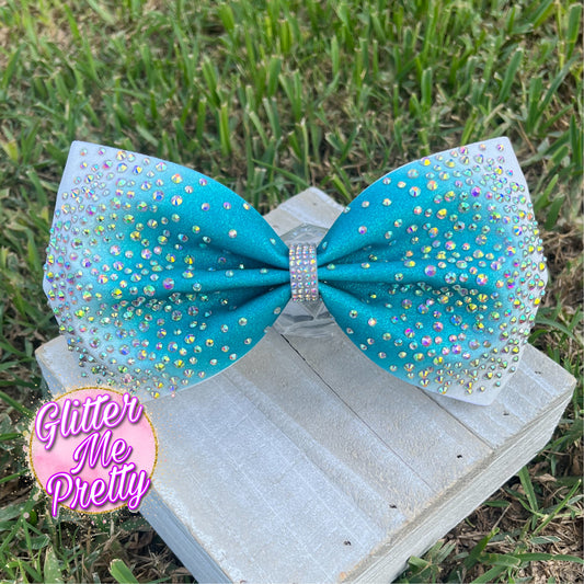 Cheer Bow Custom Ombre Glitter Rhinestone Tailless Bow