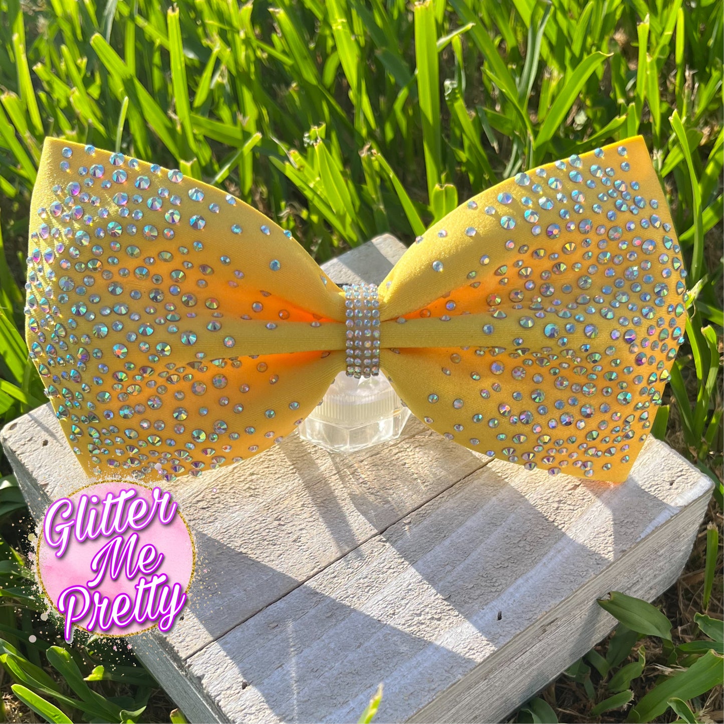 Custom Rhinestone Tailless Cheer Bow