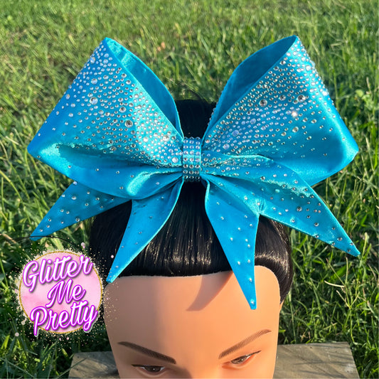 Turquoise Satin Cheer Bow