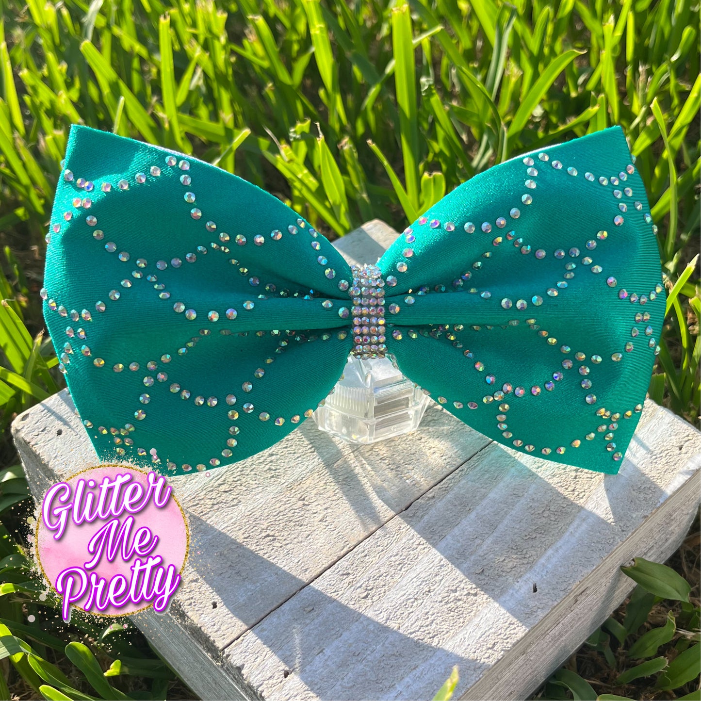 Custom Rhinestone Tailless Cheer Bow