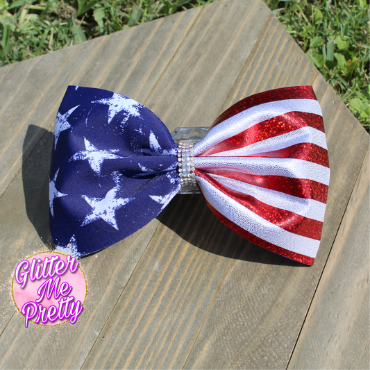 Cheer Bow American Flag Tailless Cheer Bow