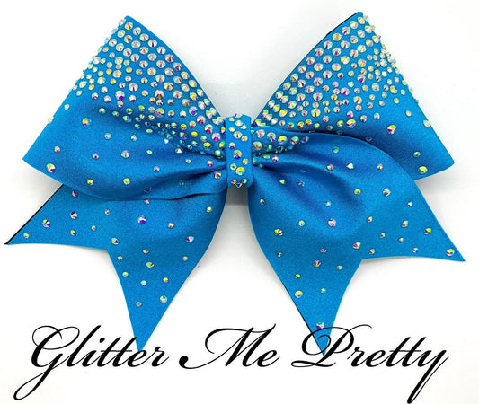 Turquoise Rhinestone Cheer Bow