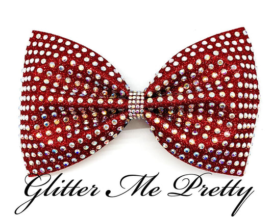 Red Glitter Rhinestone Tailless Bow