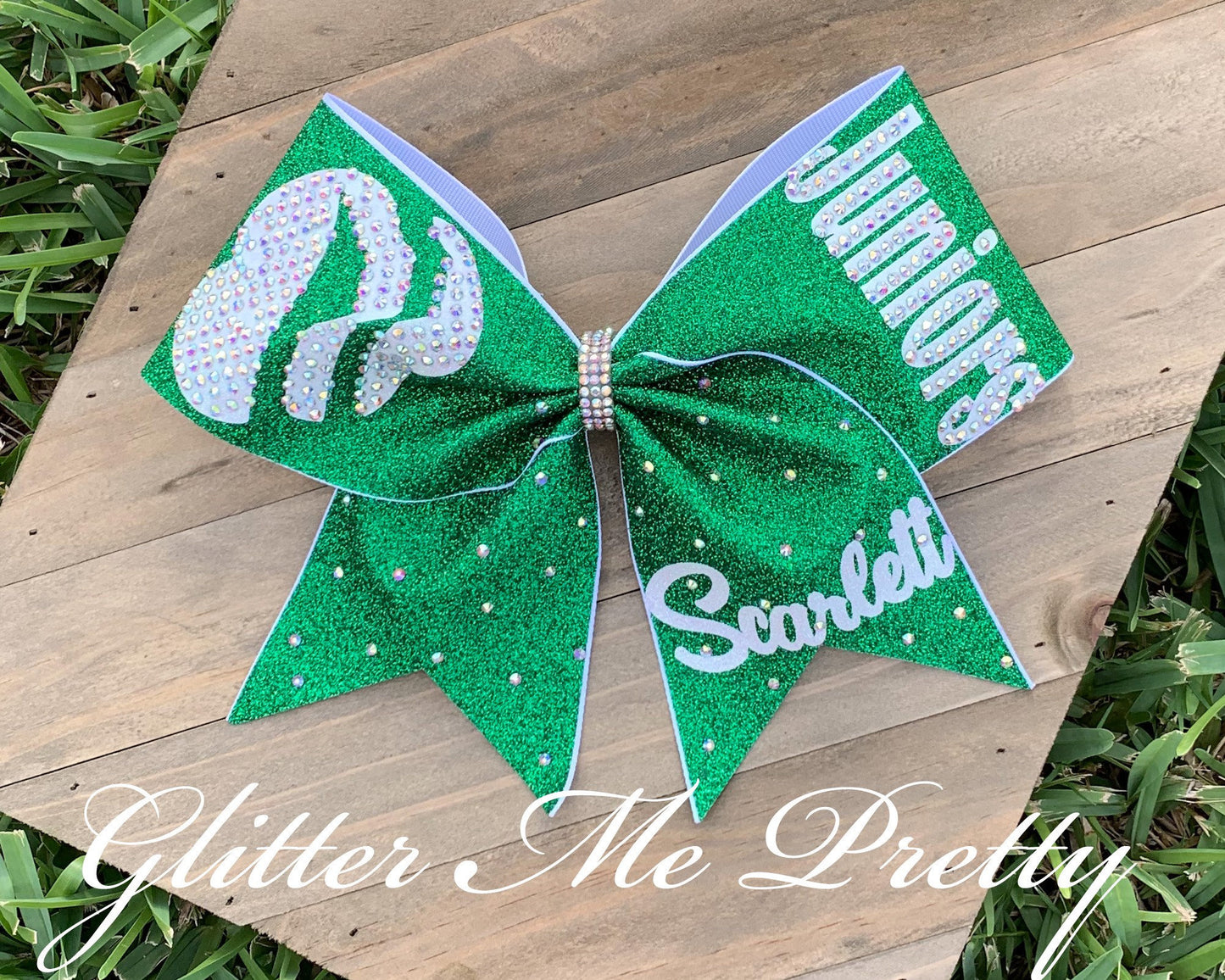 Custom Girl Scout Glitter Rhinestone Cheer Bow