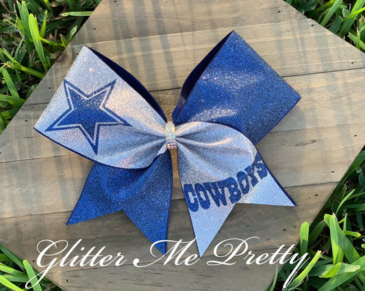 Cowboy Glitter Cheer Bow