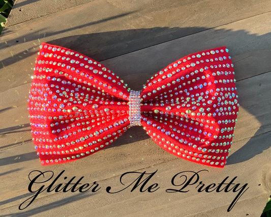 Custom Rhinestone Tailless Cheer Bow