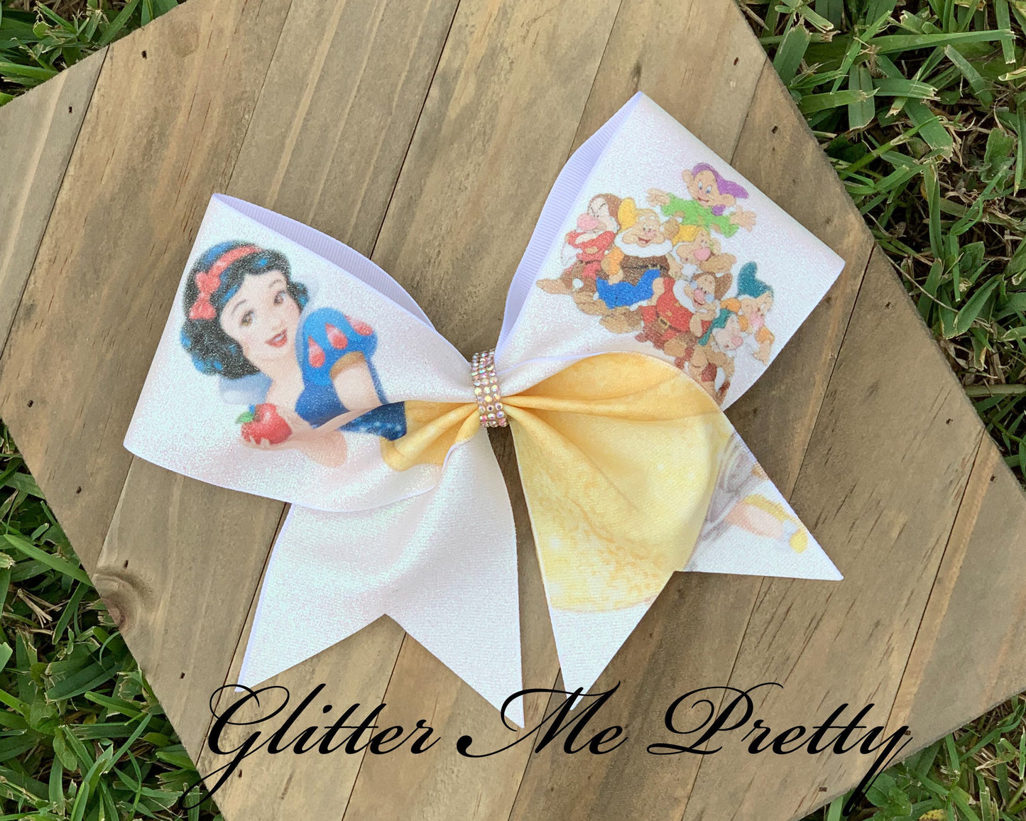 Snow White Glitter Cheer Bow