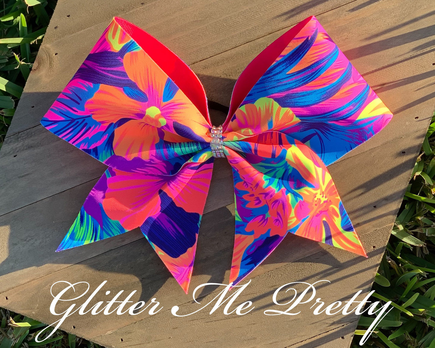 Tropical Fabric Cheer Bow