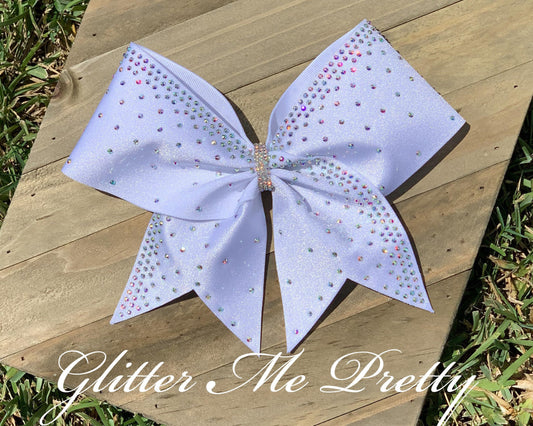 White Rhinestone Cheer Bow