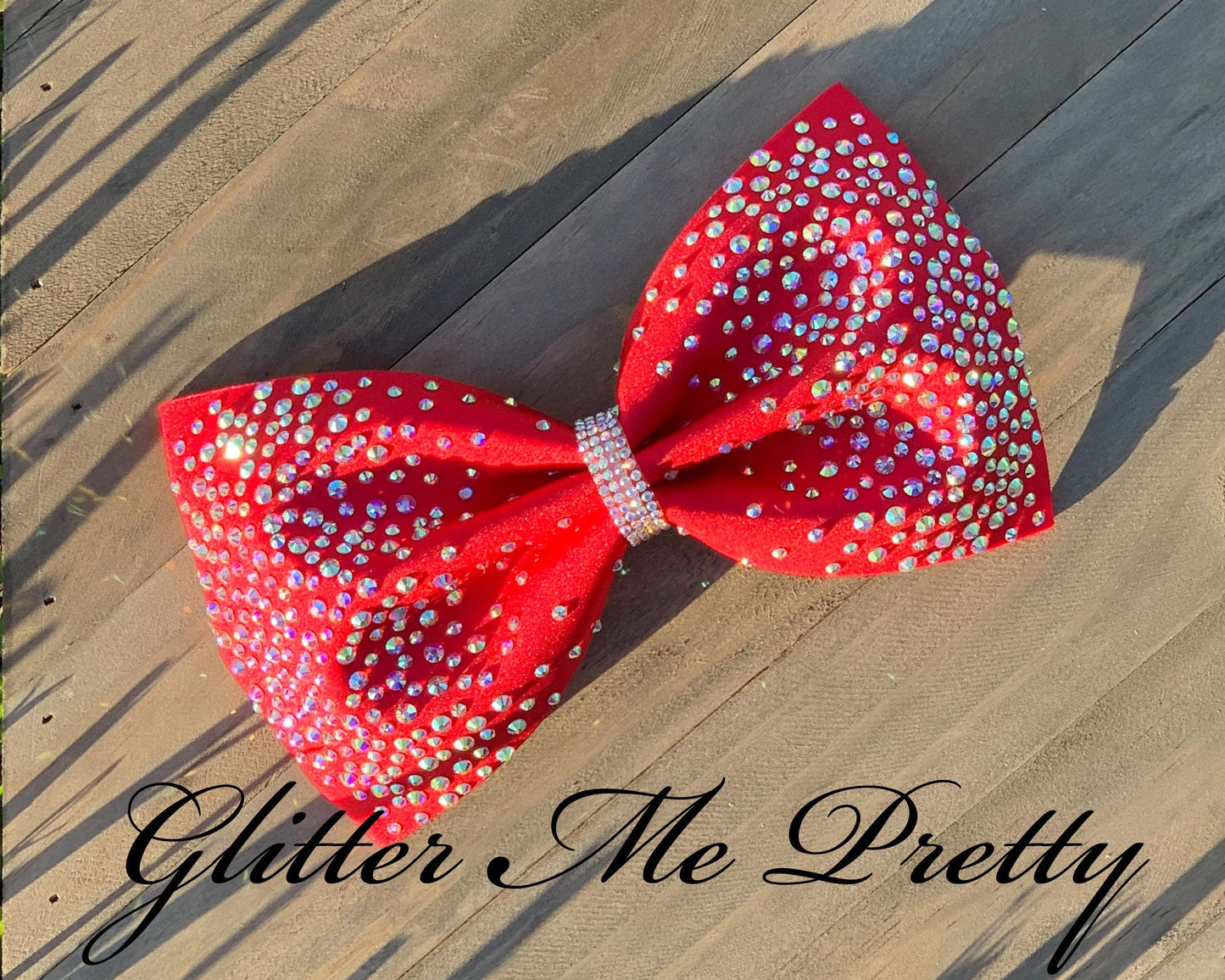 Custom Rhinestone Tailless Cheer Bow