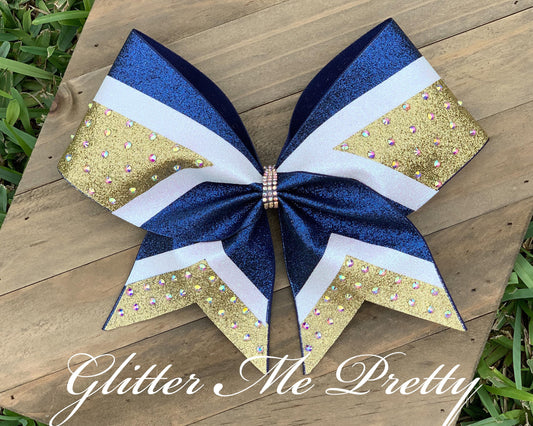 Custom Team Glitter Rhinestone Cheer Bow