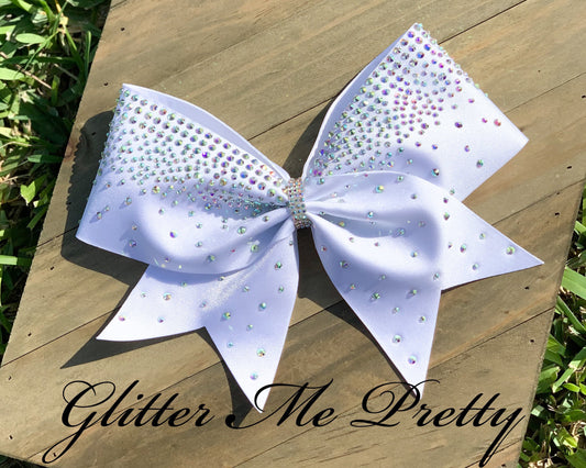 White Rhinestone Cheer Bow