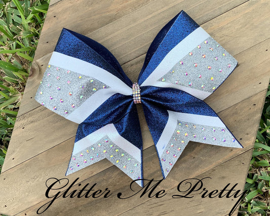 Custom Team Glitter Rhinestone Cheer Bow