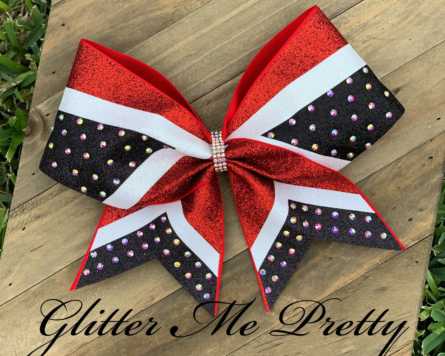 Custom Team Glitter Rhinestone Cheer Bow