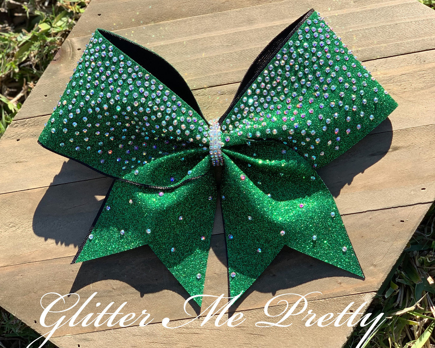 Green Glitter Cheer Bow