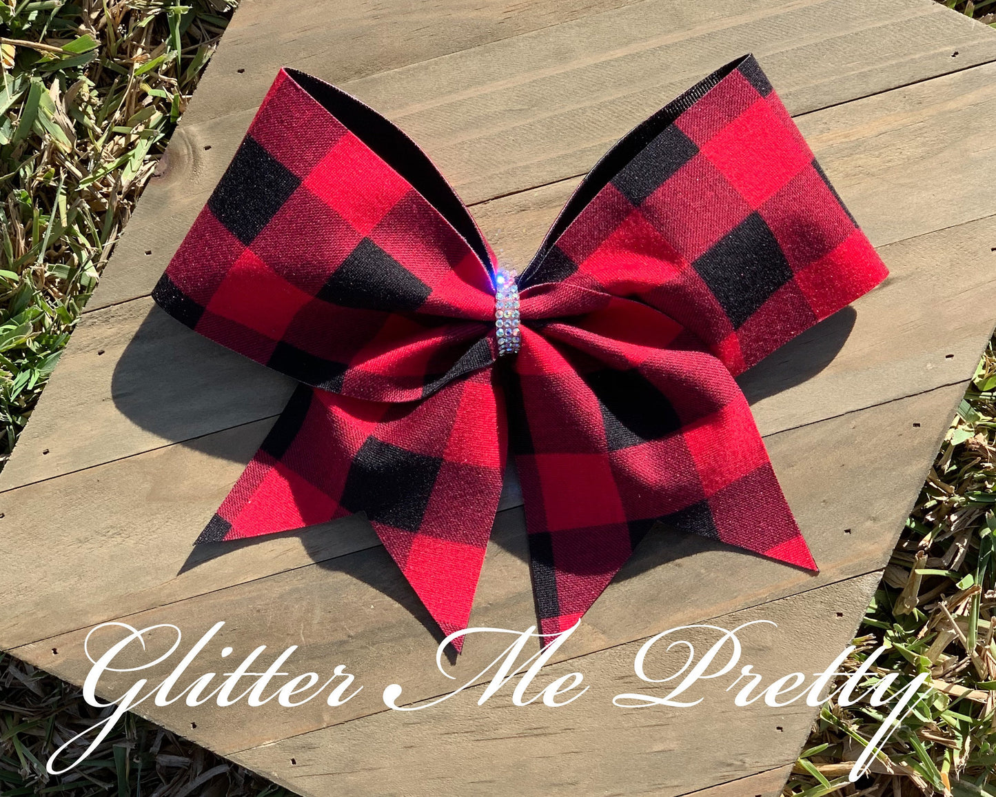 Buffalo Plaid Fabric Cheer Bow