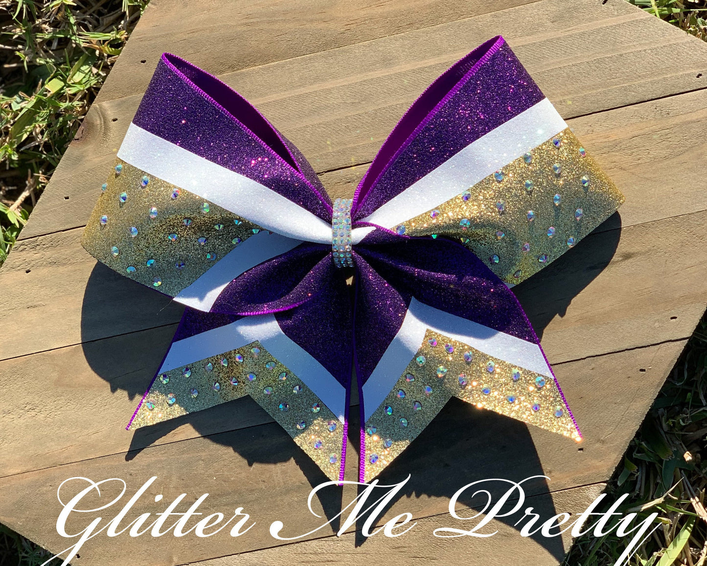 Custom Team Glitter Rhinestone Cheer Bow