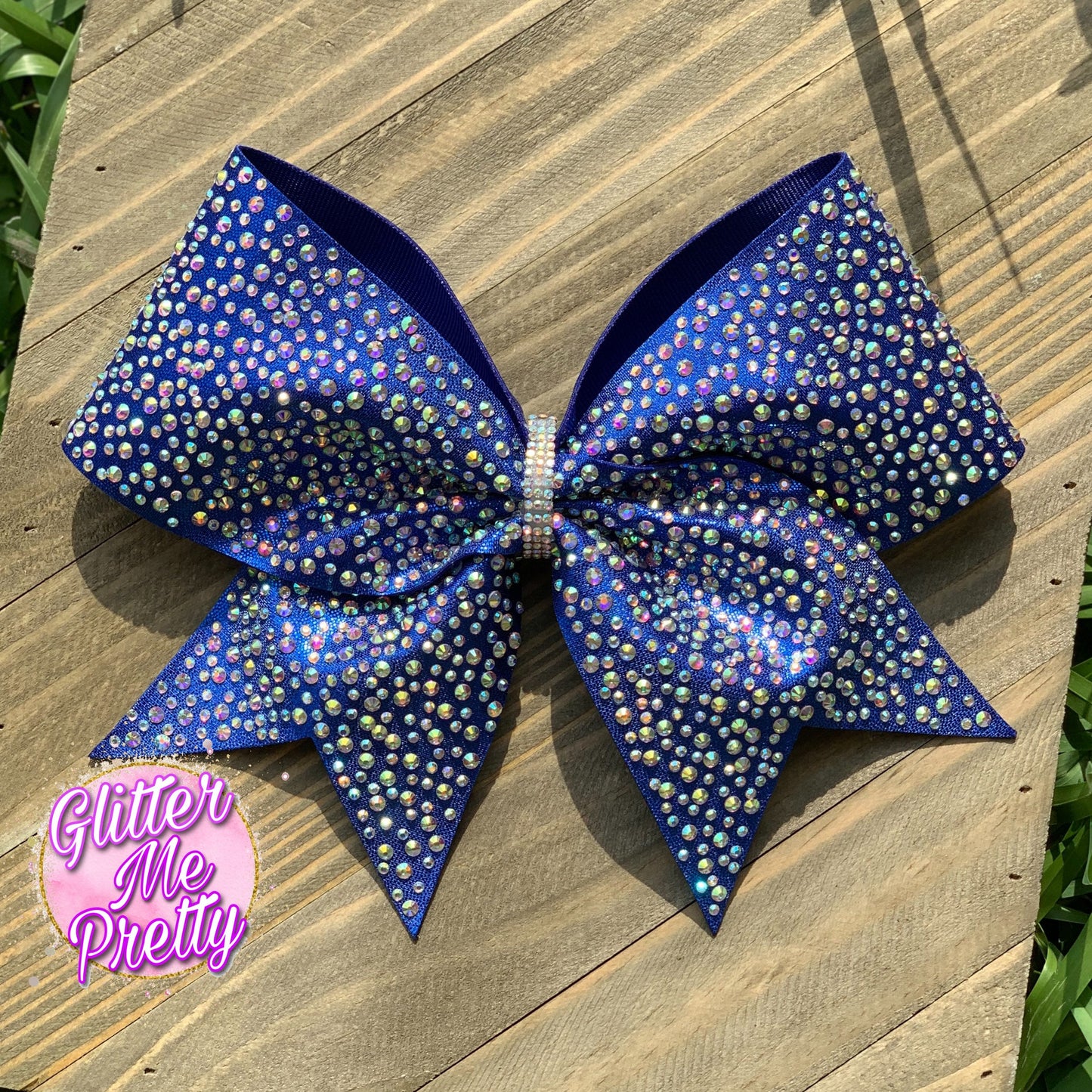 Royal Blue Full Bling Cheer Bow