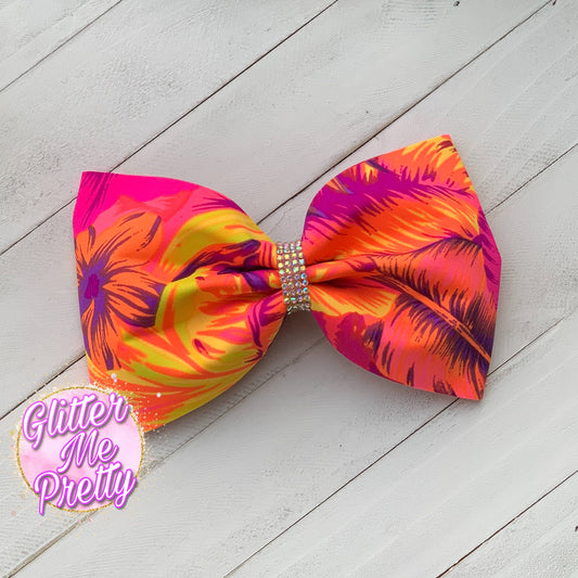 Sunset Tropical Tailless Cheer Bow