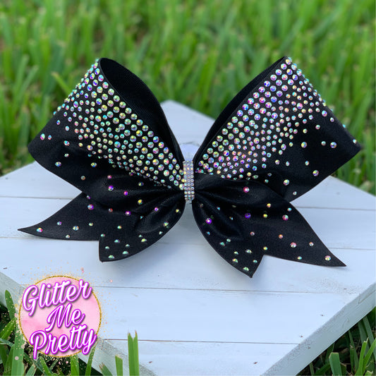 Black Rhinestone Team Cheer Bow