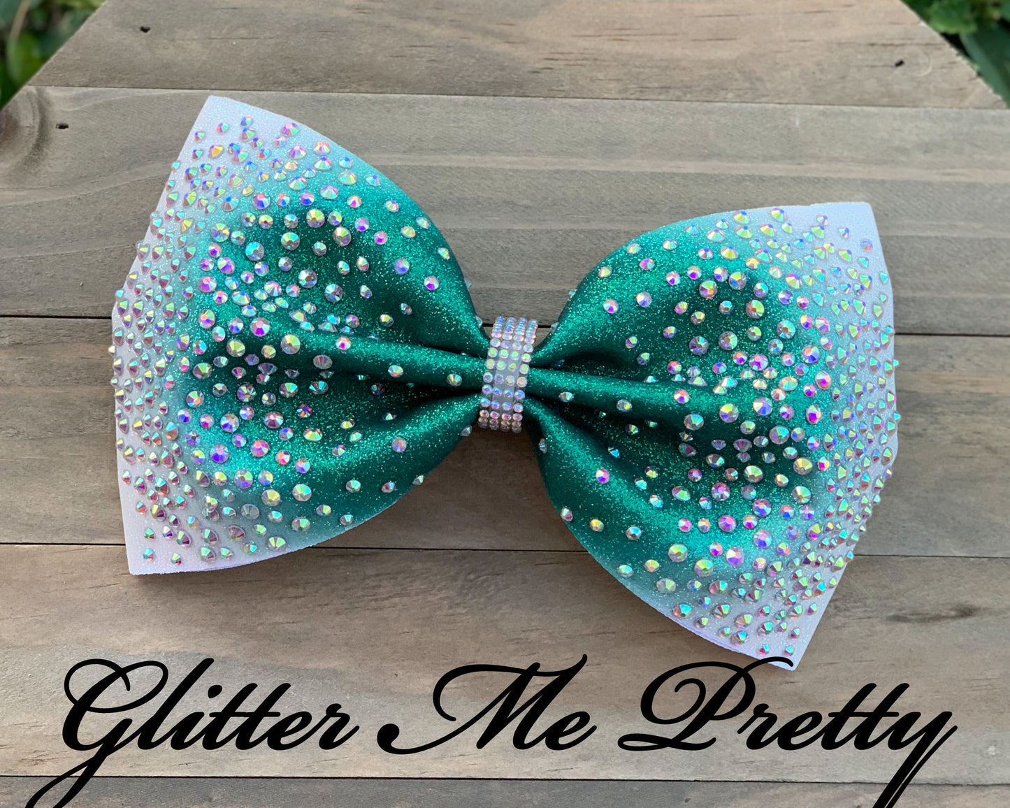 Cheer Bow Custom Ombre Glitter Rhinestone Tailless